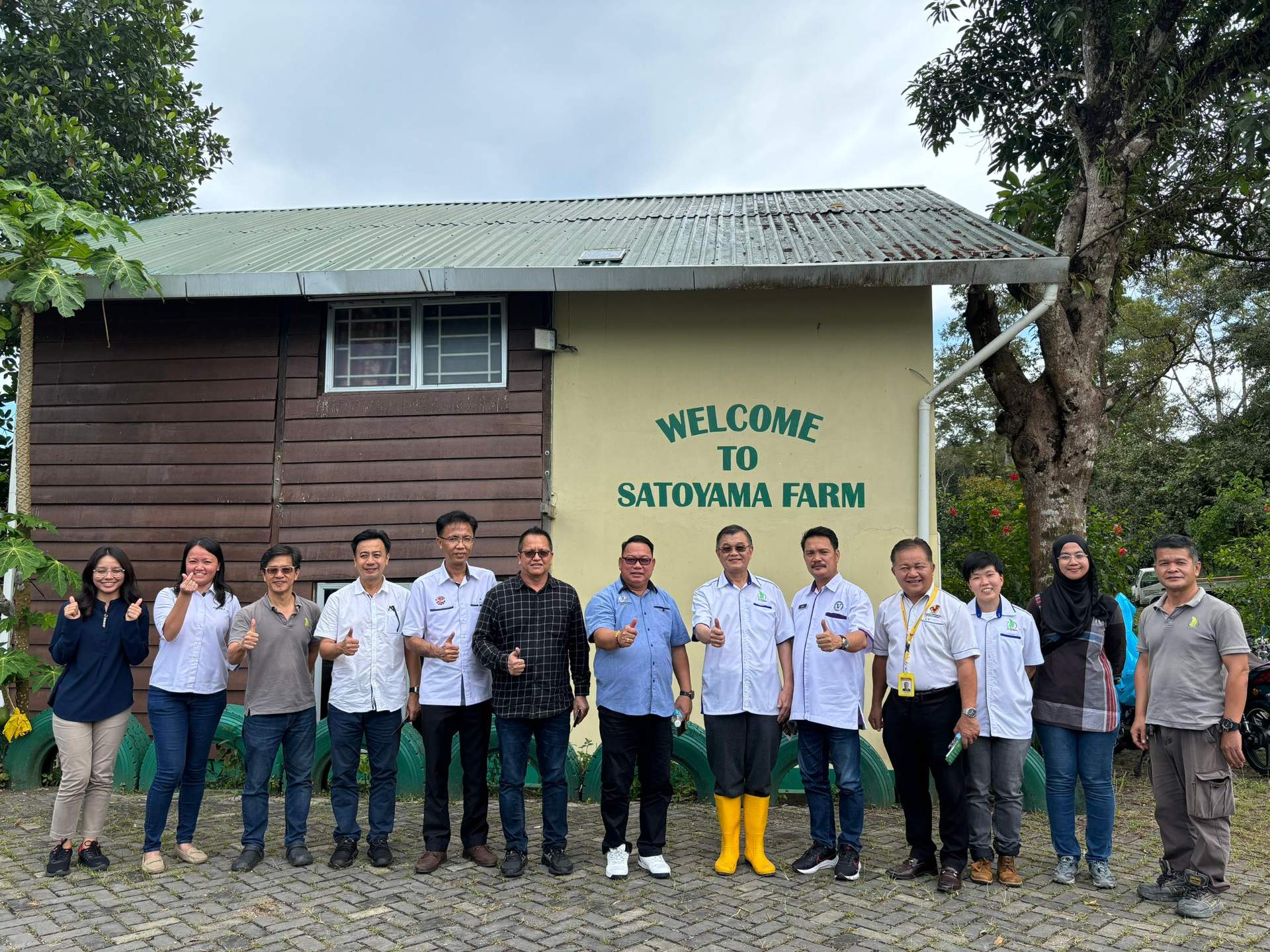 Visitors exploring Satoyama Farm during a guided tour
